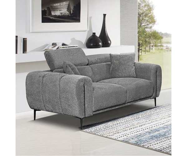 SEVILLE Kαναπές 2Θέσιος Σαλονιού - Καθιστικού, Teddy Ύφασμα Σκούρο Γκρι