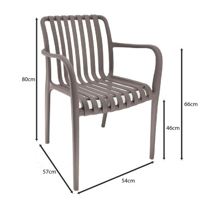MODA-H Πολυθρόνα Στοιβαζόμενη, PP - UV Protection Απόχρωση Mocha