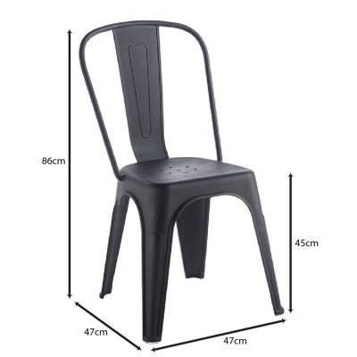 RELIX PP Καρέκλα Στοιβαζόμενη, PP Απόχρωση Μαύρο