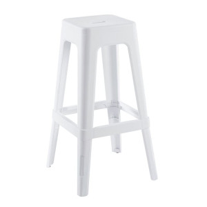 RELIX PP Σκαμπό BAR Στοιβαζόμενο, PP Απόχρωση Άσπρο