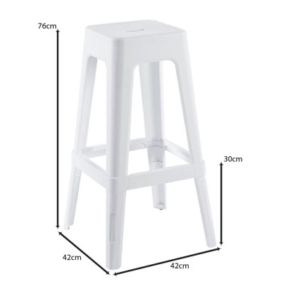 RELIX PP Σκαμπό BAR Στοιβαζόμενο, PP Απόχρωση Άσπρο