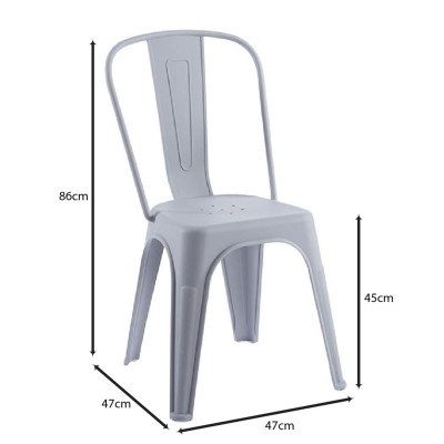 RELIX PP Καρέκλα Στοιβαζόμενη, PP Απόχρωση Γκρι