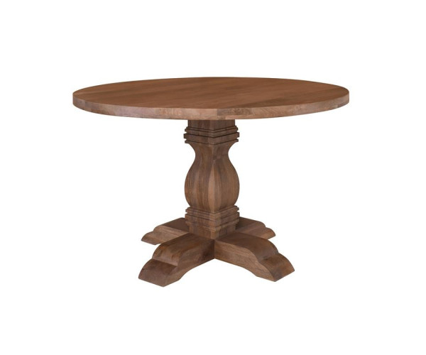 ATLAS Τραπέζι Ροτόντα Τραπεζαρίας, Ξύλο Mango, Απόχρωση Smoke Walnut