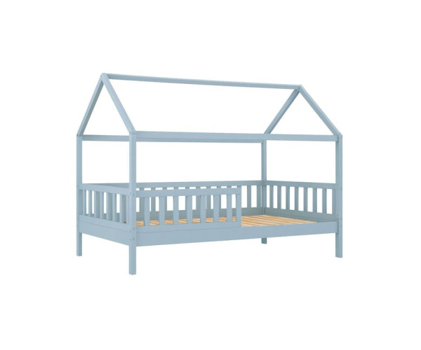 DREAM Montessori Παιδικό Κρεβάτι, για Στρώμα 90x190cm, Ξύλο Πεύκου Απόχρωση Γαλάζιο