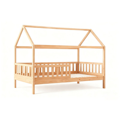 DREAM τ.Montessori Παιδικό Κρεβάτι, για Στρώμα 90x190cm, Ξύλο Πεύκου Απόχρωση Φυσικό