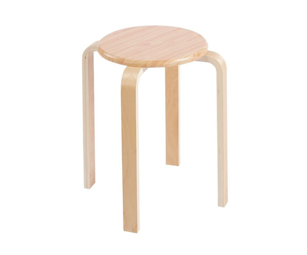 HAMILTON-W Σκαμπό Βοηθητικό, Στοιβαζόμενο, Απόχρωση Φυσικό, Πόδι Σημύδα, κάθισμα MDF