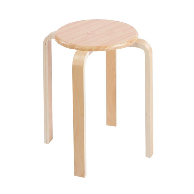 HAMILTON-W Σκαμπό Βοηθητικό, Στοιβαζόμενο, Απόχρωση Φυσικό, Πόδι Σημύδα, κάθισμα MDF