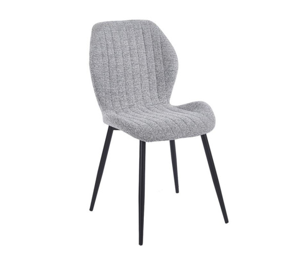 TANGO Καρέκλα Τραπεζαρίας, Μέταλλο Βαφή Μαύρο, Ύφασμα Απόχρωση Γκρι (ΣΕΤ 4 τεμ)