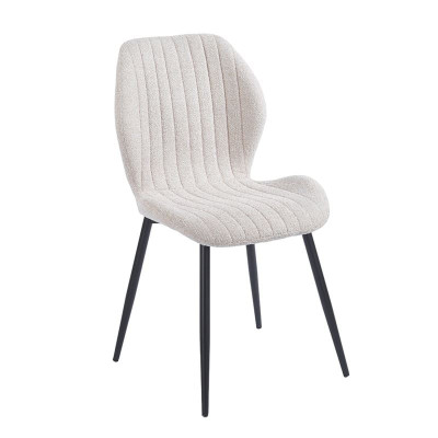 TANGO Καρέκλα Τραπεζαρίας, Μέταλλο Βαφή Μαύρο, Ύφασμα Απόχρωση Μπεζ (ΣΕΤ 4 τεμ)