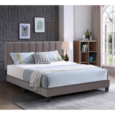 ALLEGRO Κρεβάτι Διπλό 160x200cm, Ύφασμα Cappuccino, με Κεφαλάρι πολλαπλών θέσεων