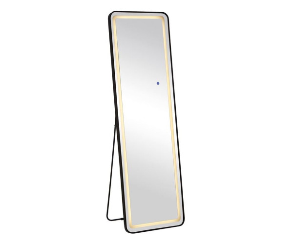 LED-7 Καθρέπτης Τοίχου-Δαπέδου Φωτιζόμενος, Αλουμίνιο Μαύρο, Αφής με 3 επιλογές φωτισμού