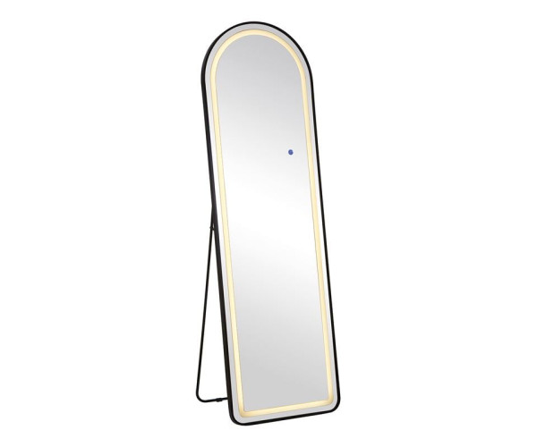 LED-8 Καθρέπτης Τοίχου-Δαπέδου Φωτιζόμενος, Αλουμίνιο Μαύρο, Αφής με 3 επιλογές φωτισμού