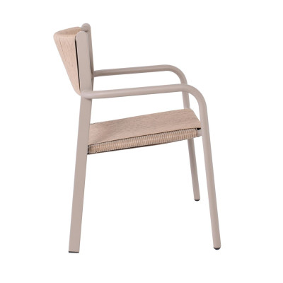 DENVER Set Τραπεζαρία Κήπου, Αλουμίνιο & Rope Wicker Μπεζ, Polywood-Τραπέζι+8 Πολυθρόνες