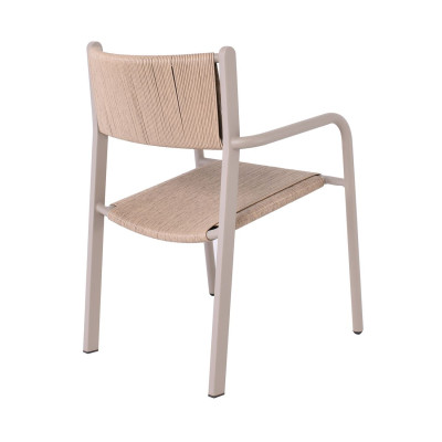 DENVER Set Τραπεζαρία Κήπου, Αλουμίνιο & Rope Wicker Μπεζ, Polywood-Τραπέζι+8 Πολυθρόνες