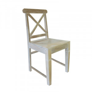 MAISON KIKA Καρέκλα Dining Ξύλo Mango - Antique Άσπρο (ΣΕΤ 2 τεμ)