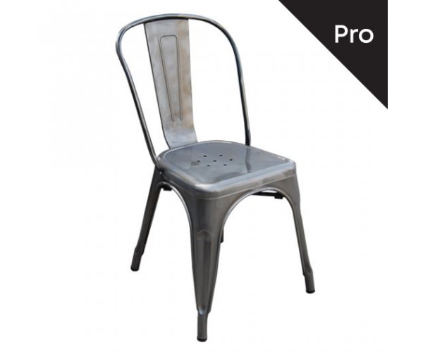 RELIX Καρέκλα-Pro, Μέταλλο Βαφή σε Απόχρωση Metal με Διακοσμητική Σκουριά
