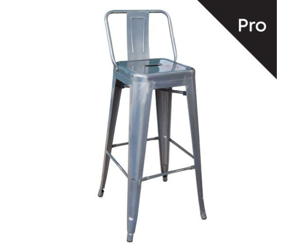RELIX Σκαμπό Bar-Pro με Πλάτη, Μέταλλο Βαφή σε Απόχρωση Metal με Διακοσμητική Σκουριά RELIX Σκαμπό Bar-Pro με Πλάτη, Μέταλλο Βαφή σε Απόχρωση Metal με Διακοσμητική Σκουριά