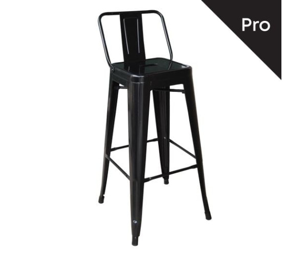 RELIX Σκαμπό Bar-Pro με Πλάτη, Μέταλλο Βαφή Μαύρο RELIX Σκαμπό Bar-Pro με Πλάτη, Μέταλλο Βαφή Μαύρο