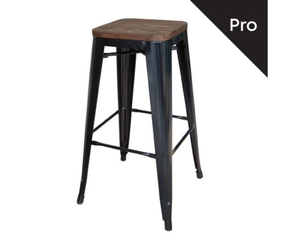 RELIX Wood Σκαμπό Bar-Pro, Στοιβαζόμενο, Μέταλλο Βαφή Μαύρο, Κάθισμα Dark Oak RELIX Wood Σκαμπό Bar-Pro, Στοιβαζόμενο, Μέταλλο Βαφή Μαύρο, Κάθισμα Dark Oak