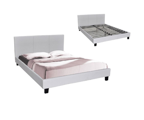 WILTON Κρεβάτι Διπλό, για Στρώμα 150x200cm, PU Άσπρο WILTON Κρεβάτι Διπλό, για Στρώμα 150x200cm, PU Άσπρο