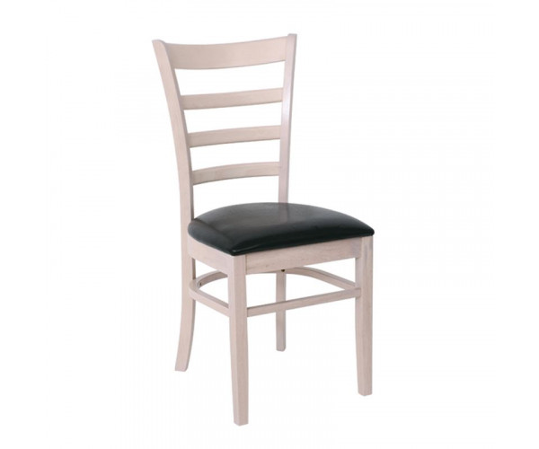 NATURALE Καρέκλα White Wash, Pu Μαύρο (ΣΕΤ 2 τεμ)