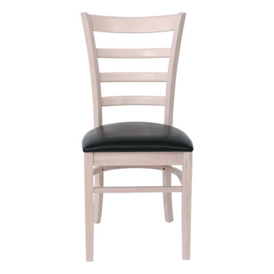 NATURALE Καρέκλα White Wash, Pu Μαύρο (ΣΕΤ 2 τεμ)