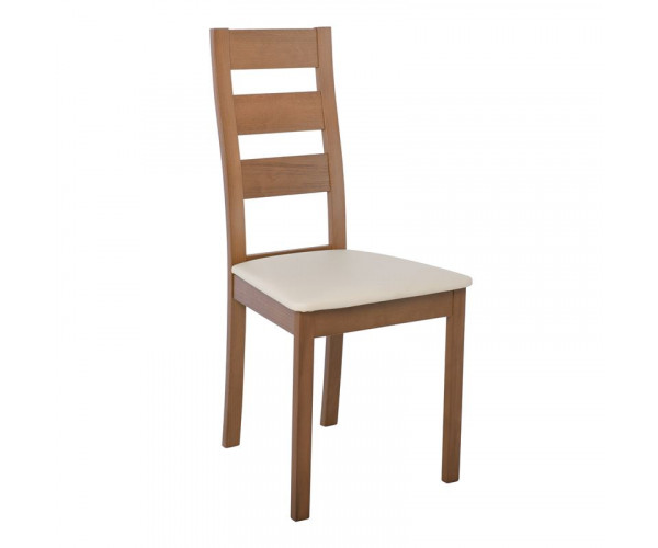 MILLER Καρέκλα Οξιά Aroma Beech, PVC Εκρού (ΣΕΤ 2 τεμ)