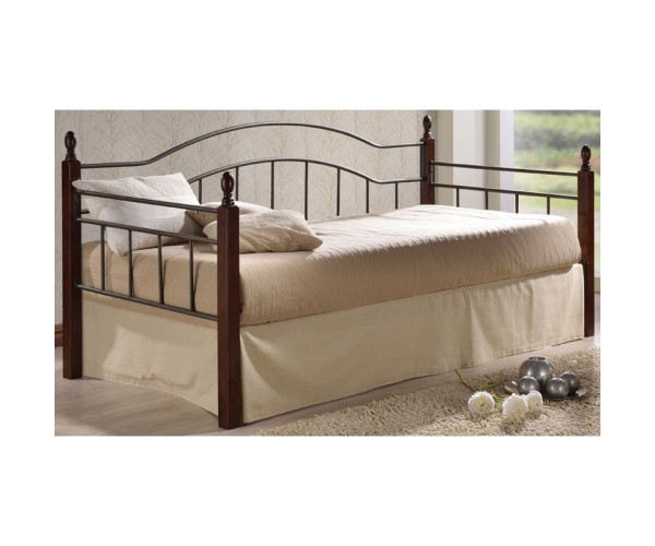 VINCENT Daybed Κρεβάτι Μονό Μέταλλο Βαφή Μαύρο, Ξύλο Καρυδί VINCENT Daybed Κρεβάτι Μονό Μέταλλο Βαφή Μαύρο, Ξύλο Καρυδί