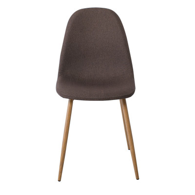 CELINA Καρέκλα Μέταλλο Βαφή Φυσικό, Ύφασμα Καφέ (ΣΕΤ 4 τεμ)