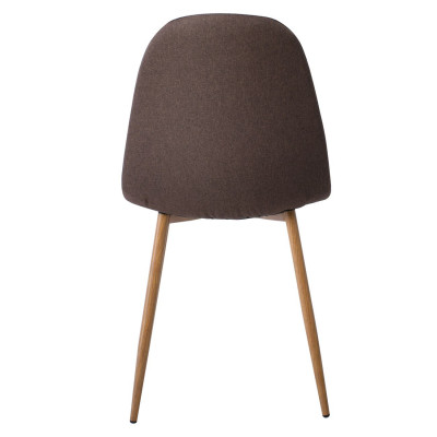 CELINA Καρέκλα Μέταλλο Βαφή Φυσικό, Ύφασμα Καφέ (ΣΕΤ 4 τεμ)