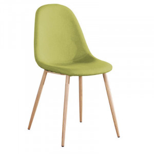 CELINA Καρέκλα Μέταλλο Βαφή Φυσικό, Ύφασμα Πράσινο (ΣΕΤ 4 τεμ)