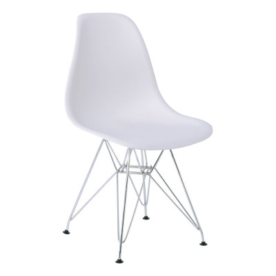ART Καρέκλα Τραπεζαρίας Κουζίνας Μέταλλο Χρώμιο - PP Άσπρο (ΣΕΤ 4 τεμ)
