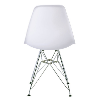 ART Καρέκλα Τραπεζαρίας Κουζίνας Μέταλλο Χρώμιο - PP Άσπρο (ΣΕΤ 4 τεμ)