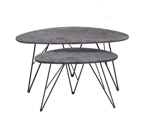 NANCY CONCRETE MDF ΣΕΤ 2 ΤΡΑΠΕΖΑΚΙΑ 09.0443