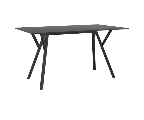MAX ΤΡΑΠΕΖΙ 140X80Χ74εκ. BLACK LAMINATE 12mm 20.0827
