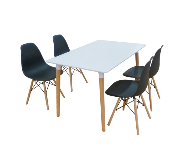 Σετ Τραπεζαρίας Loft Black Randy 5τμχ 120Χ80X72εκ. 20.9900