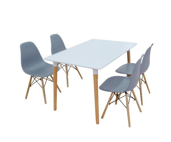 Σετ Τραπεζαρίας Loft Grey Randy 5τμχ 120Χ80X72εκ. 20.9901