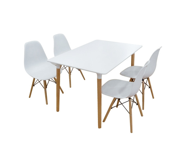 Σετ Τραπεζαρίας Loft White Randy 5τμχ 120Χ80X72εκ. 20.9902