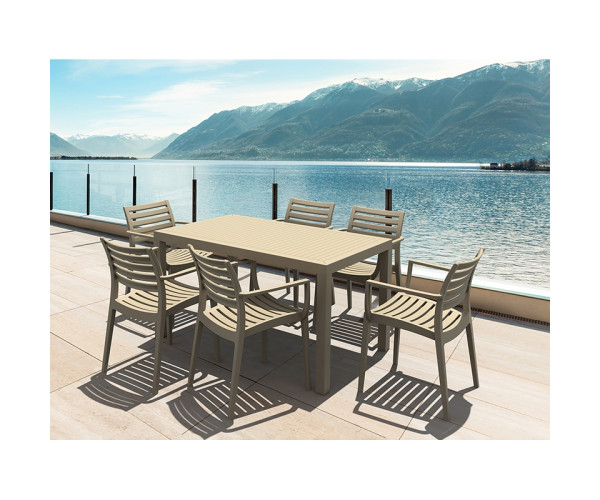 Σετ Τραπεζαρίας 7τμχ Ares Artemis Taupe 140Χ80Χ75εκ. 20.9970