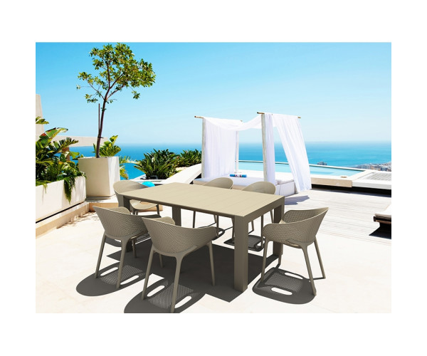 Σετ Τραπεζαρίας 7τμχ Vegas Sky Pro Taupe 100X180/220Χ75εκ. 20.9971
