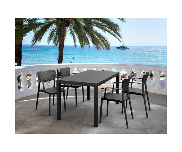 Σετ Τραπεζαρίας 5τμχ Ares Loft Black 140Χ80Χ75εκ. 20.9972