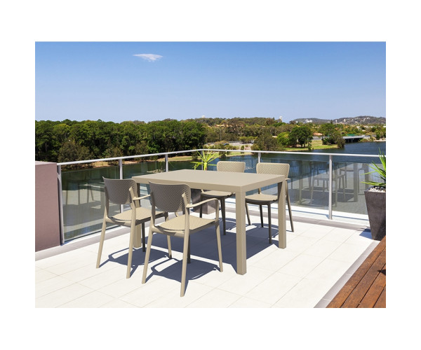 Σετ Τραπεζαρίας 5τμχ Ares Loft Taupe 140Χ80Χ75εκ. 20.9973