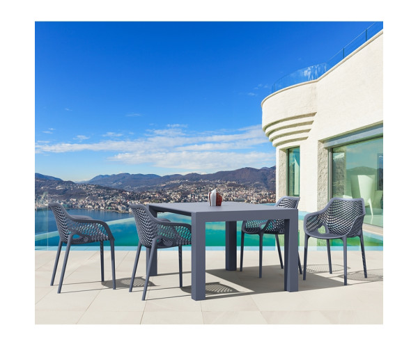Σετ Τραπεζαρίας 5τμχ Vegas Air XL Dark Grey 100X100/140Χ75εκ. 20.9975