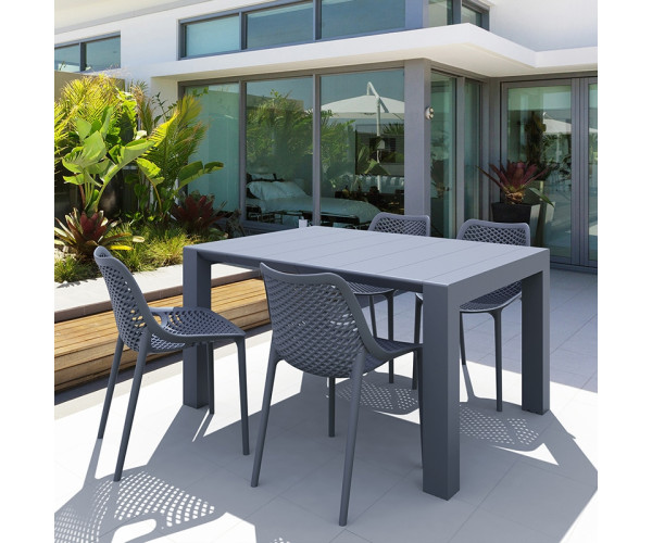 Σετ Τραπεζαρίας 5τμχ Vegas Air Dark Grey 100X100/140Χ75εκ. 20.9984