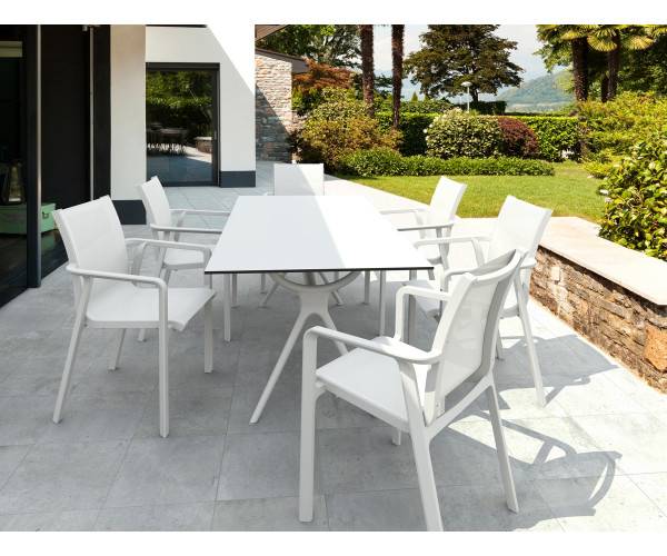 Σετ Τραπεζαρίας 7τμχ Air Pacific White 180X90X74εκ. 20.9989