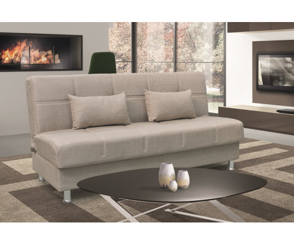 FELINA LIGHT BROWN ΥΦΑΣΜΑ 3ΘΕΣΙΟΣ ΚΑΝΑΠΕΣ/ΚΡΕΒΑΤΙ ΜΕ ΑΠΟΘ.ΧΩΡΟ 182X90εκ. 40.0302