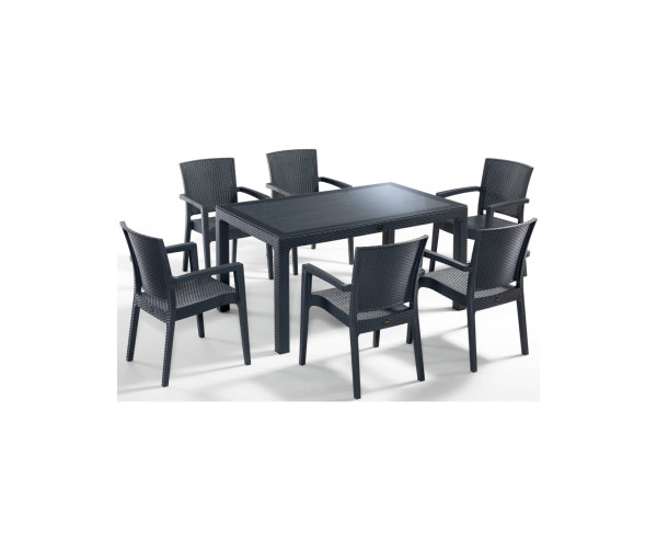 fence ανθρακί τραπεζαρία με τζάμι 150x90