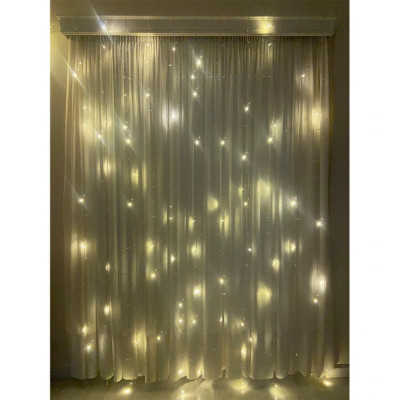 Χριστουγεννιάτικα φωτάκια led 500L κουρτίνα σε θερμό λευκό χρώμα με 100% fast flashing