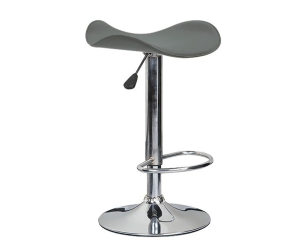 SADDLE Σκαμπό BAR, Μέταλλο Βαφή, Pvc Γκρι , Ρύθμιση Ύψους, Περιστρεφόμενο (ΣΕΤ 2 τεμ)